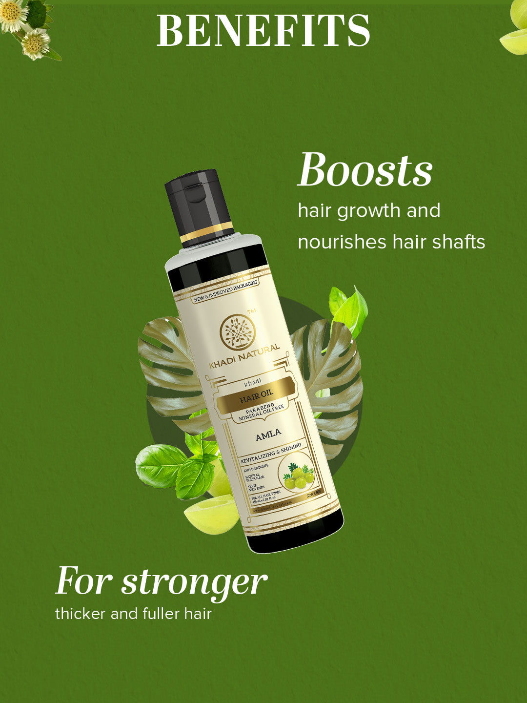 Khadi Natural Pure Amla Hair Oil (Paraben & Mineral Oil Free) - 210 ml (BUY2GET2)