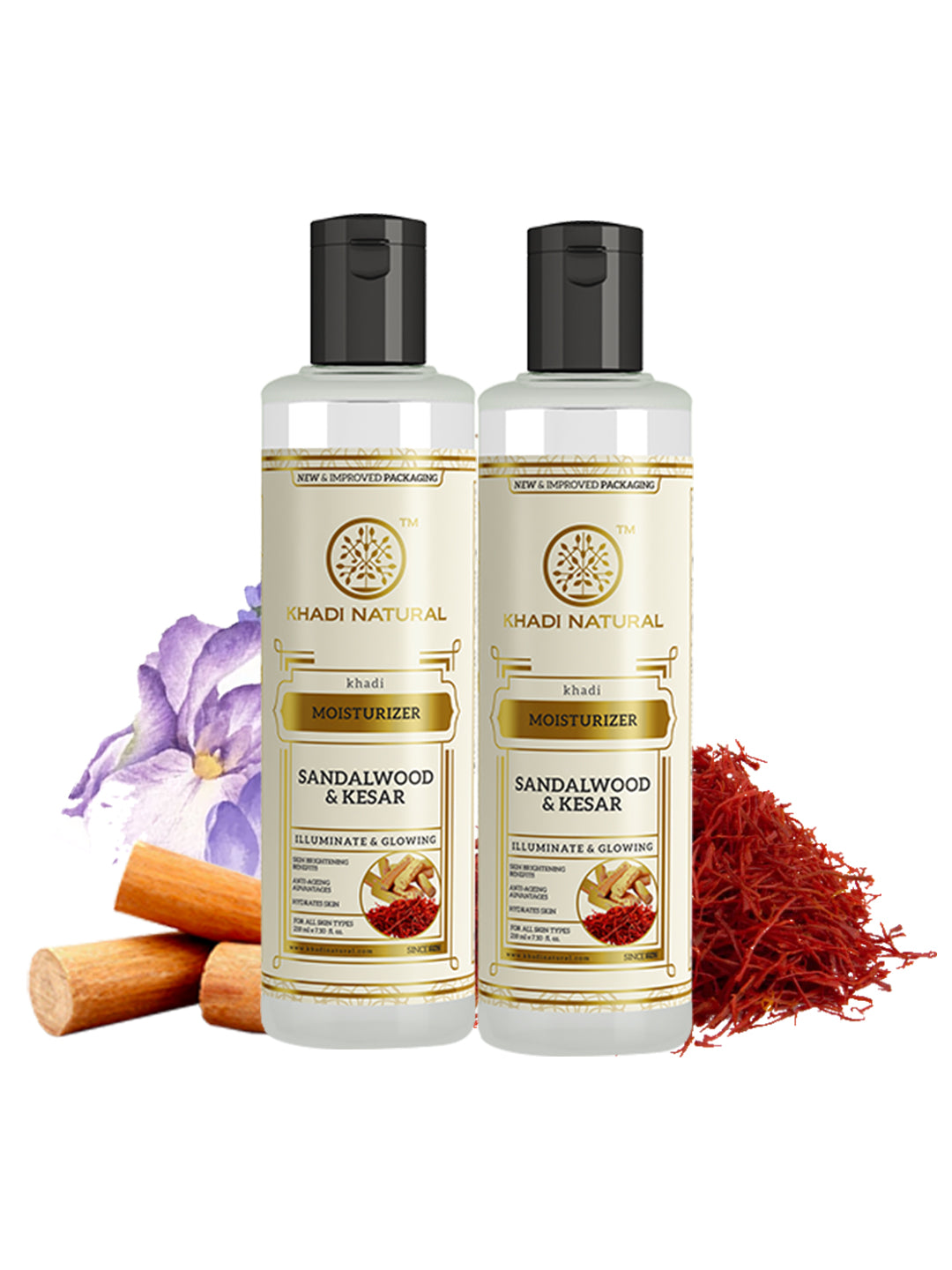 Khadi Natural Sandalwood and kesar Moisturizer- pack of 2