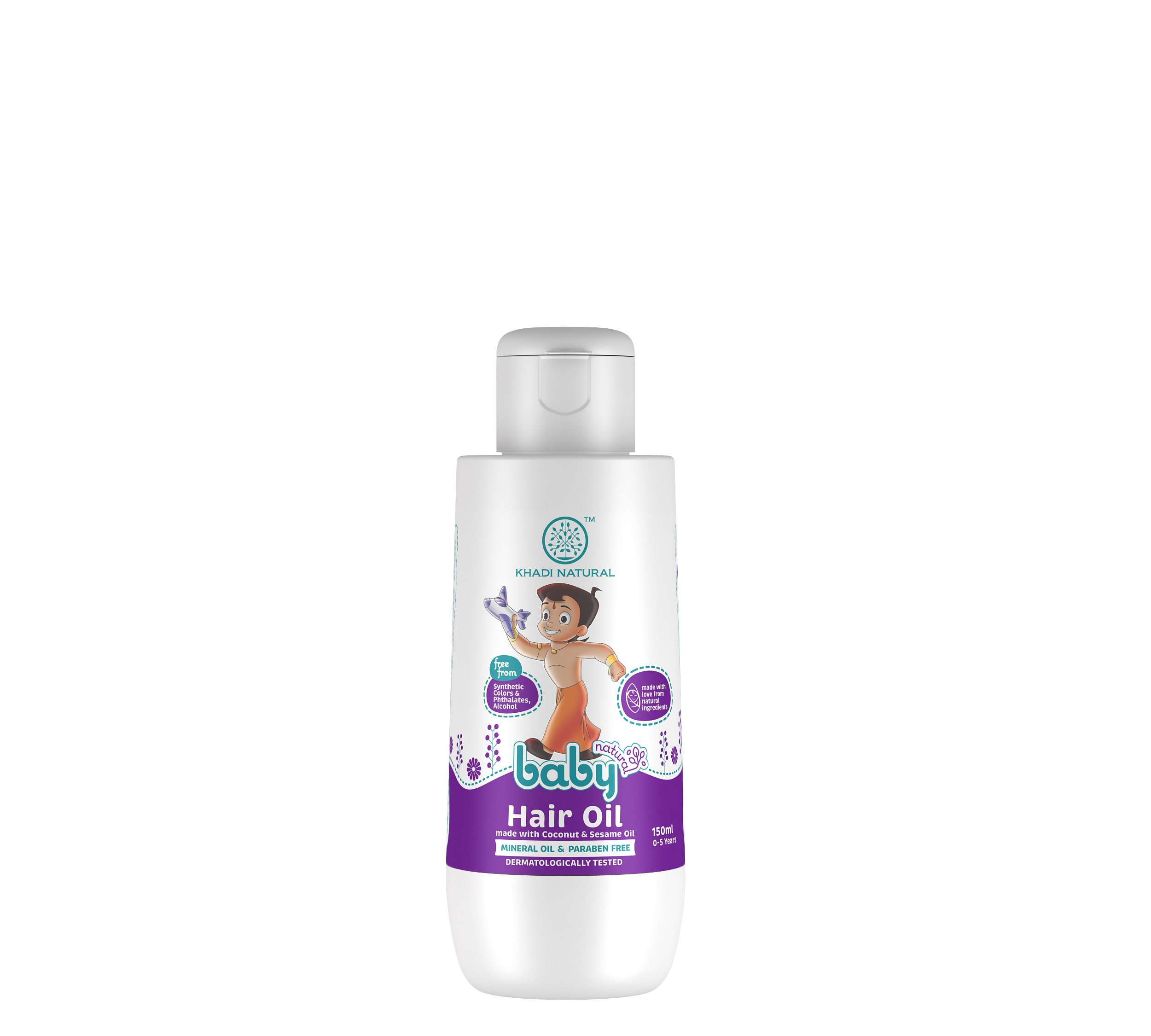 Khadi Natural Chota Bheem Baby Hair Oil With Coconut & Sesame Oil-150 ml (Buy 3 Products & Get Rs.300 Off)