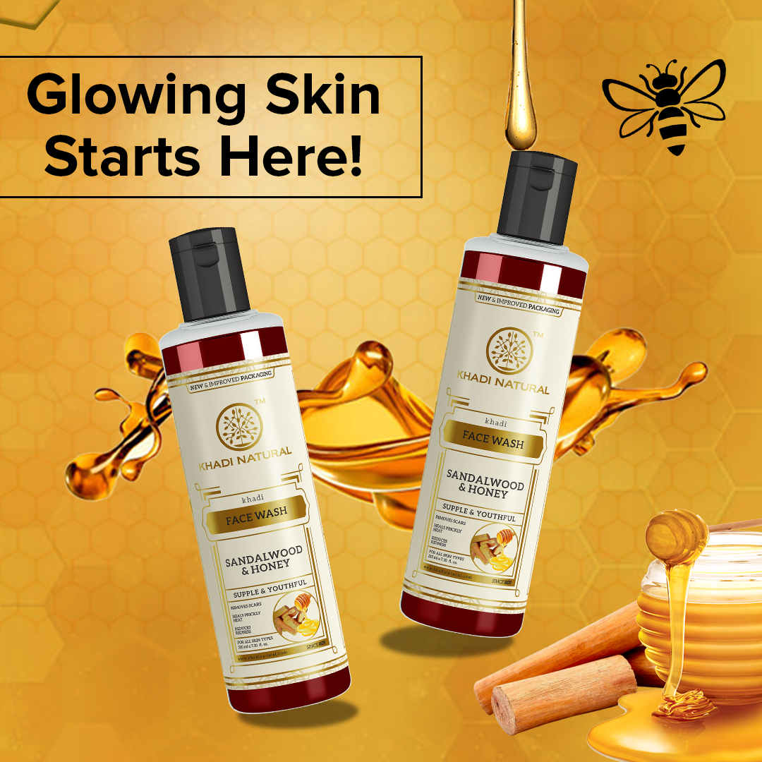 Khadi Natural Sandalwood & Honey Face Wash (Pack of 2) (Buy 3 Products & Get Rs.300 Off)