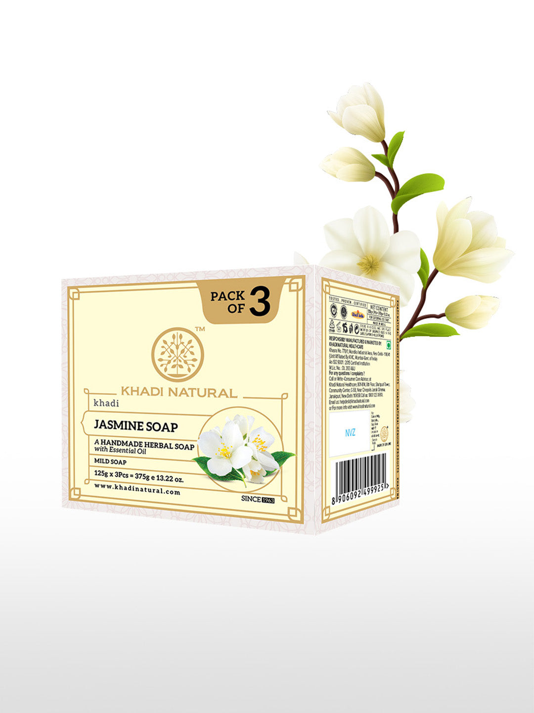 Khadi Natural Herbal Jasmine Soap (Pack Of 3)